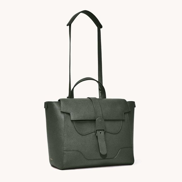 Senreve Vegan Maestra Bag - Pebbled/Forest Green/Gold - Picture 1 of 16